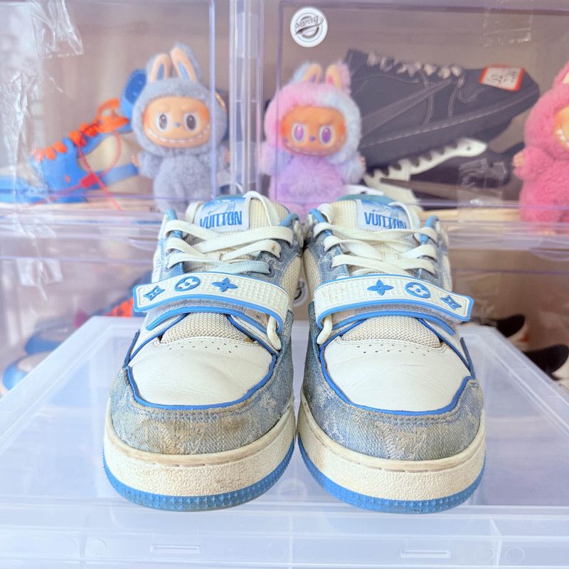 Louis Vuitton Louis Vuitton Blue and White Trainer Sneakers 0079 Size US 8 / EU 41 - 2 Thumbnail
