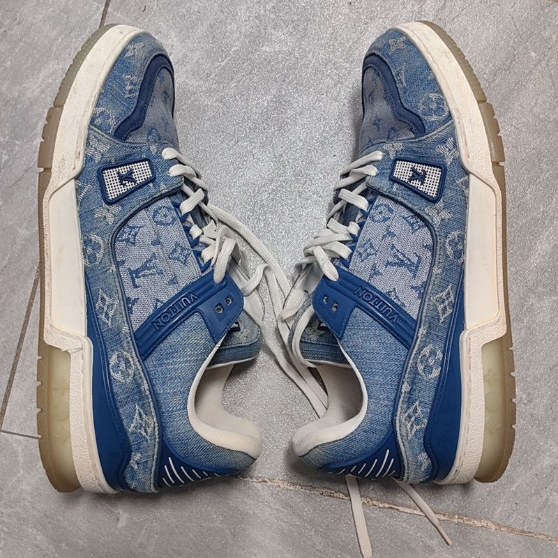Louis Vuitton Louis Vuitton Trainer Sneakers in Blue 0079 Size US 9.5 / EU 42-43 - 6 Thumbnail