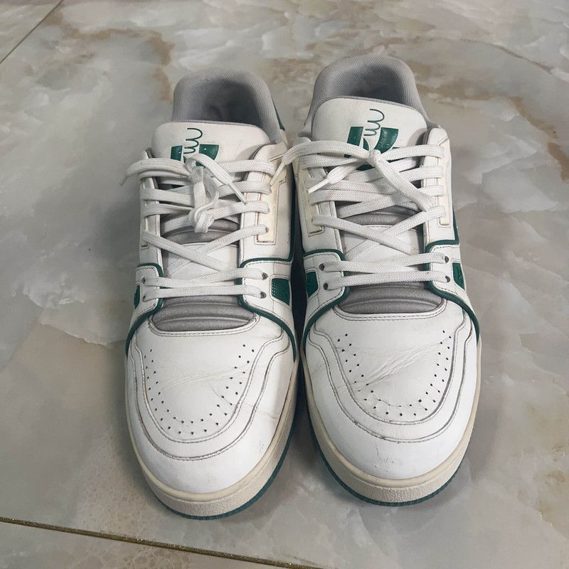 Louis Vuitton Louis Vuitton Casual Low-Top Sneakers in White Green 0079 Size US 9 / EU 42 - 2 Thumbnail