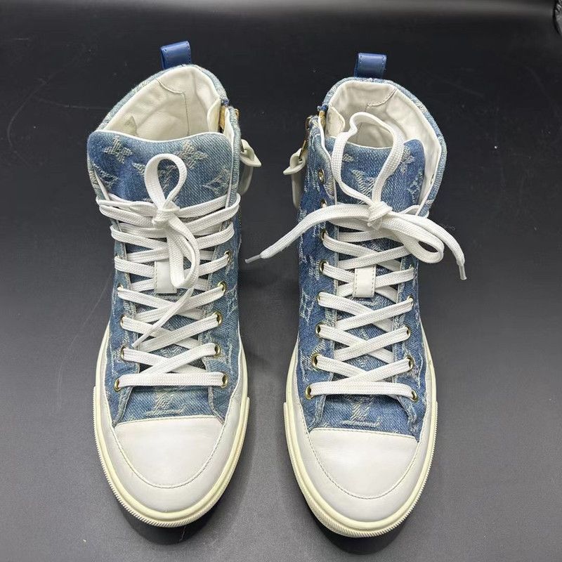 Louis Vuitton Louis Vuitton Stellar Blue High-Top Sneakers 0079 Size US 6.5 / EU 39-40 - 2 Thumbnail