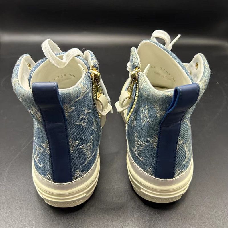Louis Vuitton Louis Vuitton Stellar Blue High-Top Sneakers 0079 Size US 6.5 / EU 39-40 - 3 Thumbnail