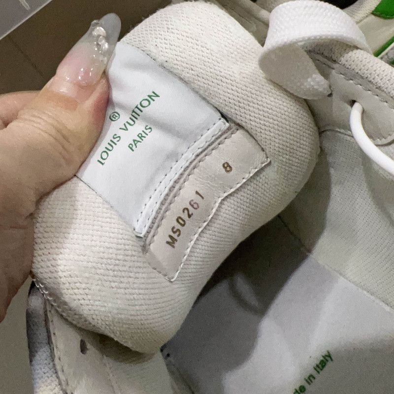 Louis Vuitton Louis Vuitton Green and White Trainer Sneakers 0079 Size US 9.5 / EU 42-43 - 5 Thumbnail