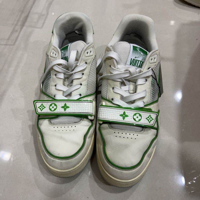 Louis Vuitton Louis Vuitton Green and White Trainer Sneakers 0079 Size US 9.5 / EU 42-43 - 2 Thumbnail