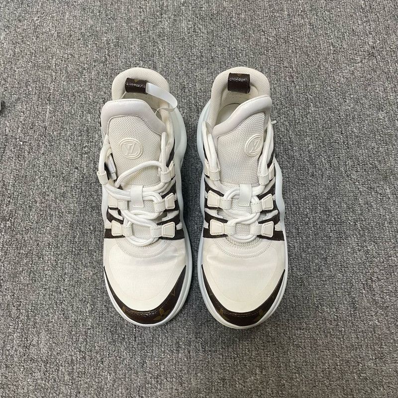 Louis Vuitton Louis Vuitton Low-Top Casual Sneakers in White Brown 0079 Size US 7.5 / EU 40-41 - 2 Thumbnail
