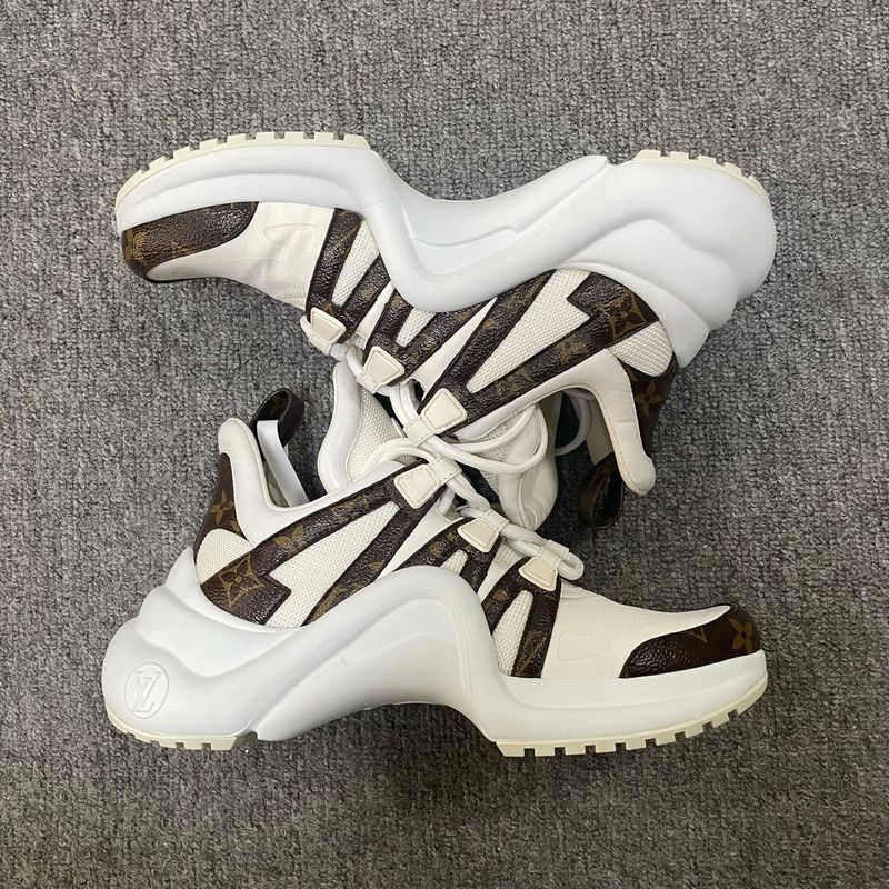 Louis Vuitton Louis Vuitton Low-Top Casual Sneakers in White Brown 0079 Size US 7.5 / EU 40-41 - 7 Thumbnail