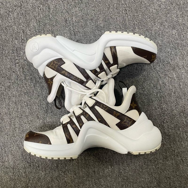 Louis Vuitton Louis Vuitton Low-Top Casual Sneakers in White Brown 0079 Size US 7.5 / EU 40-41 - 6 Thumbnail