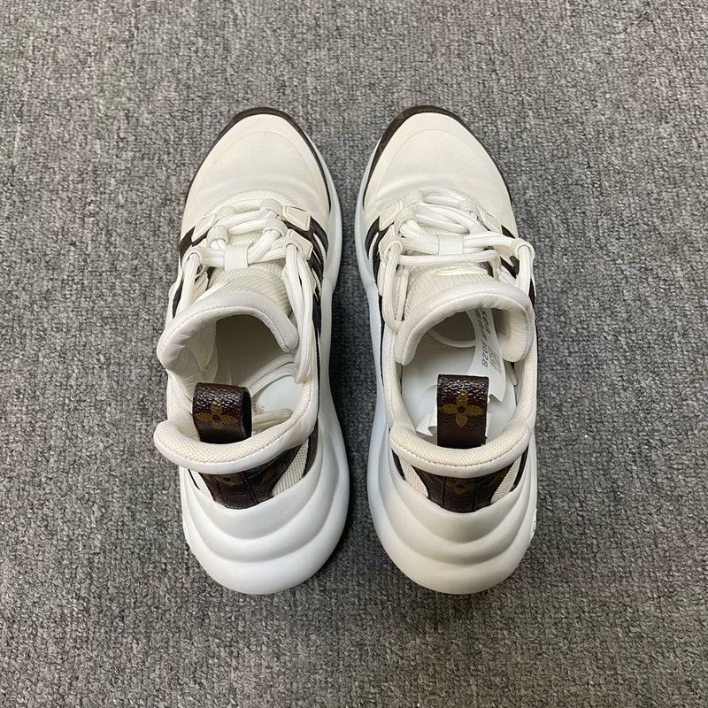 Louis Vuitton Louis Vuitton Low-Top Casual Sneakers in White Brown 0079 Size US 7.5 / EU 40-41 - 3 Thumbnail