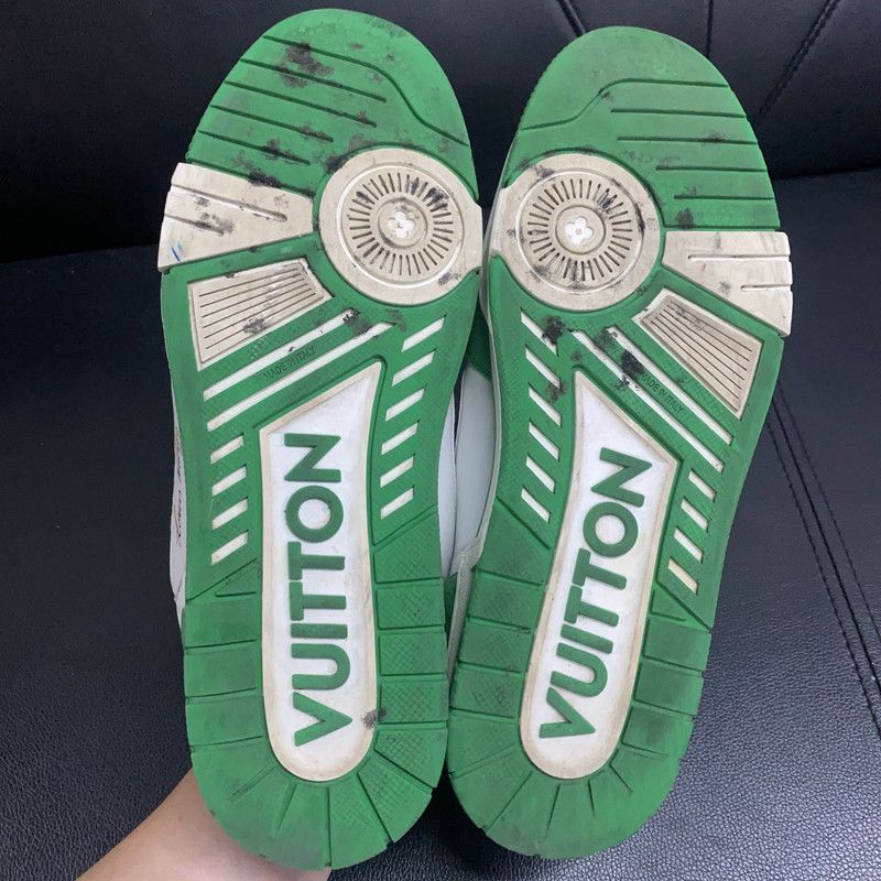 Louis Vuitton Louis Vuitton Green and White Casual Trainers 0079 Size US 8.5 / EU 41-42 - 4 Thumbnail