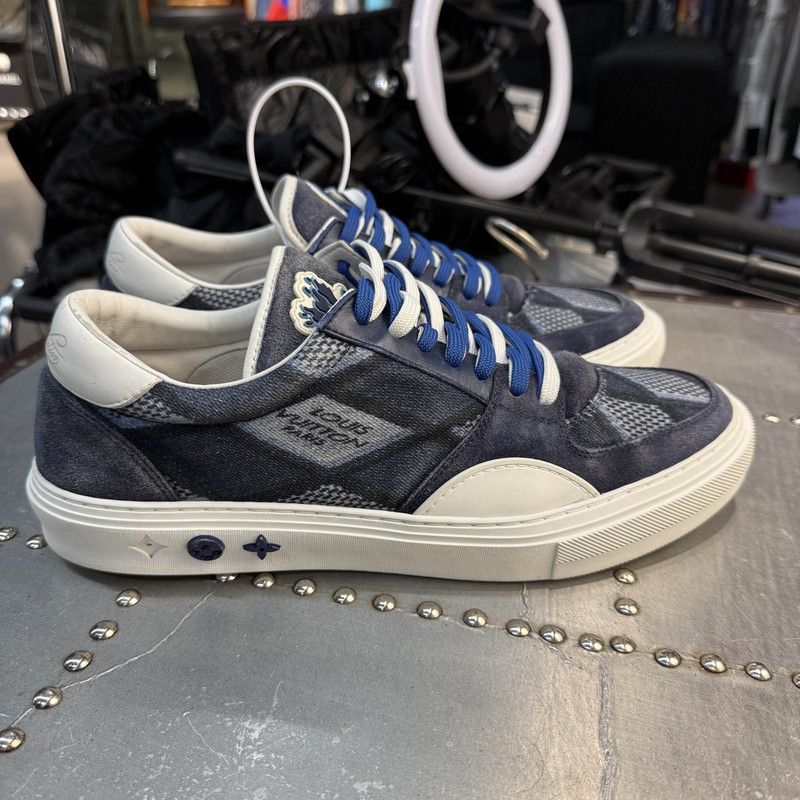 Louis Vuitton Louis Vuitton Ollie Blue Low-Top Lace-Up Sneakers 0079 Size US 9.5 / EU 42-43 - 6 Thumbnail