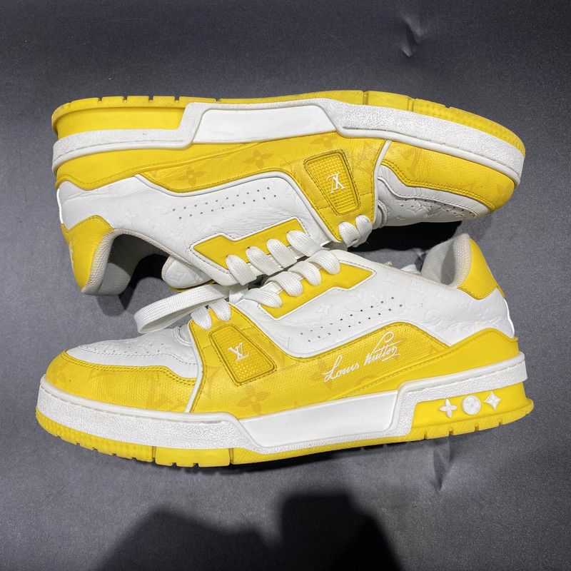 Louis Vuitton Louis Vuitton Trainer Low-Top Sneakers in White and Yellow 0079 Size US 8 / EU 41 - 6 Thumbnail