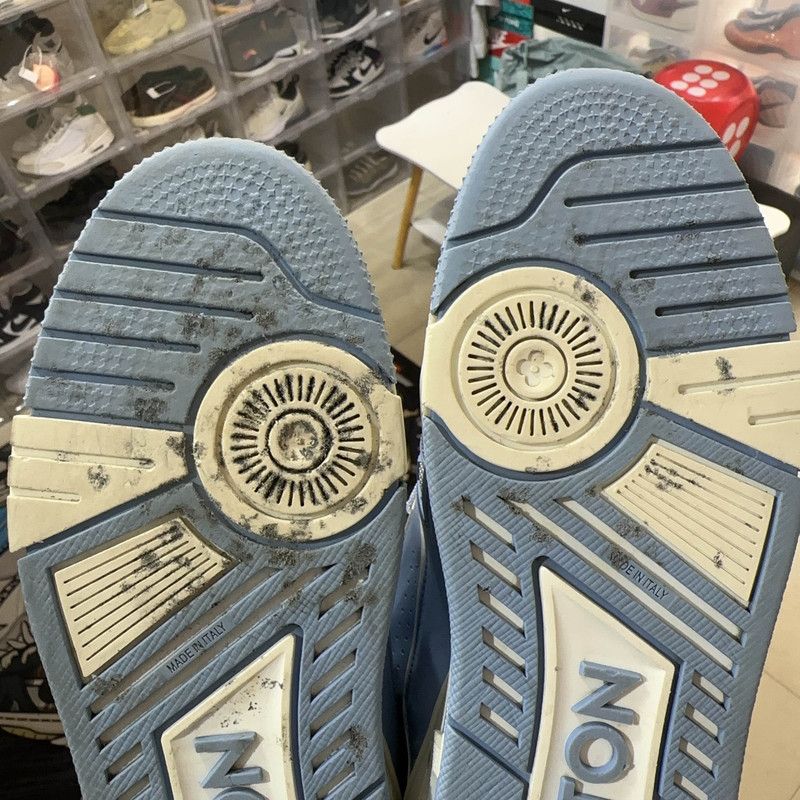 Louis Vuitton Louis Vuitton Blue Leather Lace-Up Fashion Sneakers 0079 Size US 8 / EU 41 - 11 Thumbnail