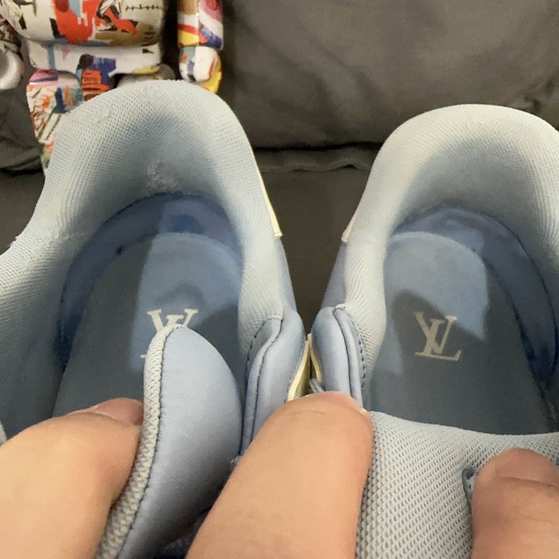 Louis Vuitton Louis Vuitton Blue Leather Lace-Up Fashion Sneakers 0079 Size US 8 / EU 41 - 9 Thumbnail