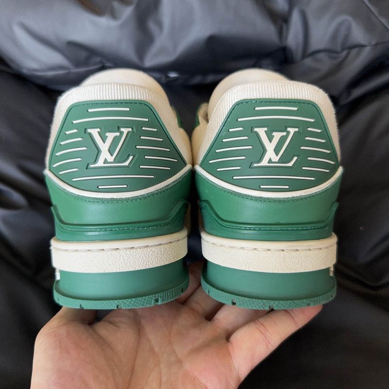 Louis Vuitton Louis Vuitton Trainer Green and White Low-Top Sneakers 0079 Size US 8 / EU 41 - 3 Thumbnail