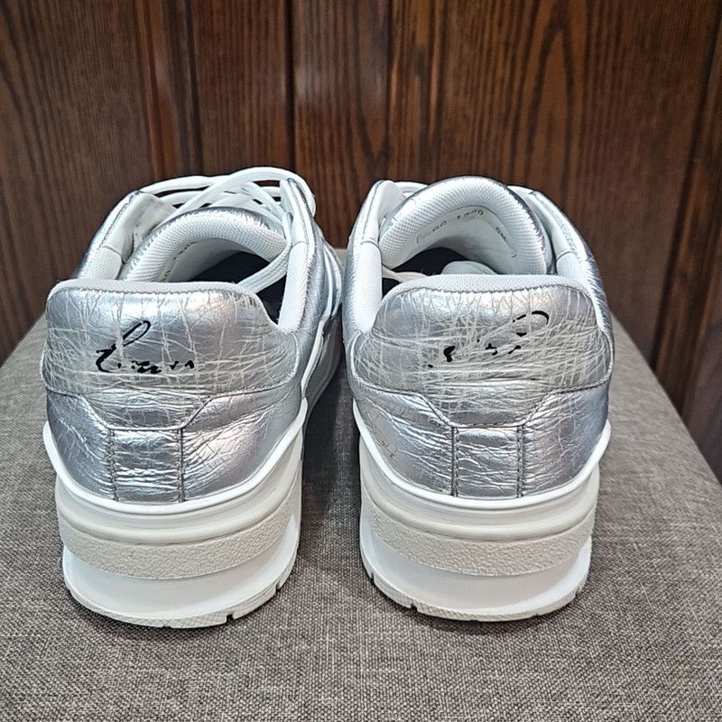 Louis Vuitton Louis Vuitton Metallic Silver Trainer Sneakers 0079 Size US 8.5 / EU 41-42 - 3 Thumbnail