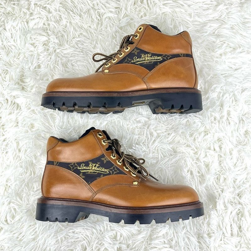 Louis Vuitton Louis Vuitton Brown Lace-Up Ankle Boots 0079 Size US 8.5 / EU 41-42 - 3 Thumbnail