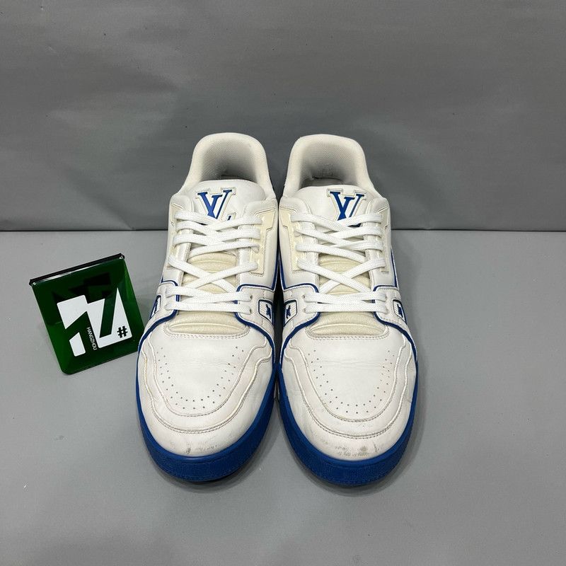 Louis Vuitton Louis Vuitton Trainer Sneakers in White and Blue 0079 Size US 8.5 / EU 41-42 - 9 Thumbnail