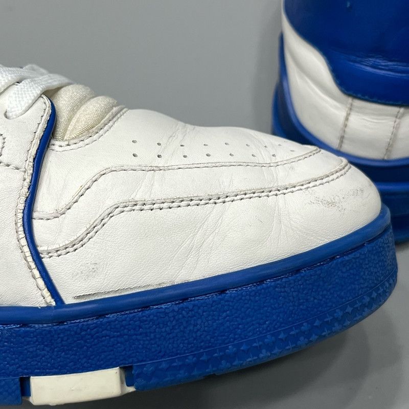 Louis Vuitton Louis Vuitton Trainer Sneakers in White and Blue 0079 Size US 8.5 / EU 41-42 - 14 Thumbnail