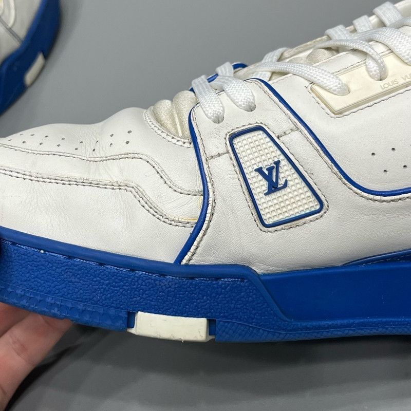 Louis Vuitton Louis Vuitton Trainer Sneakers in White and Blue 0079 Size US 8.5 / EU 41-42 - 23 Thumbnail