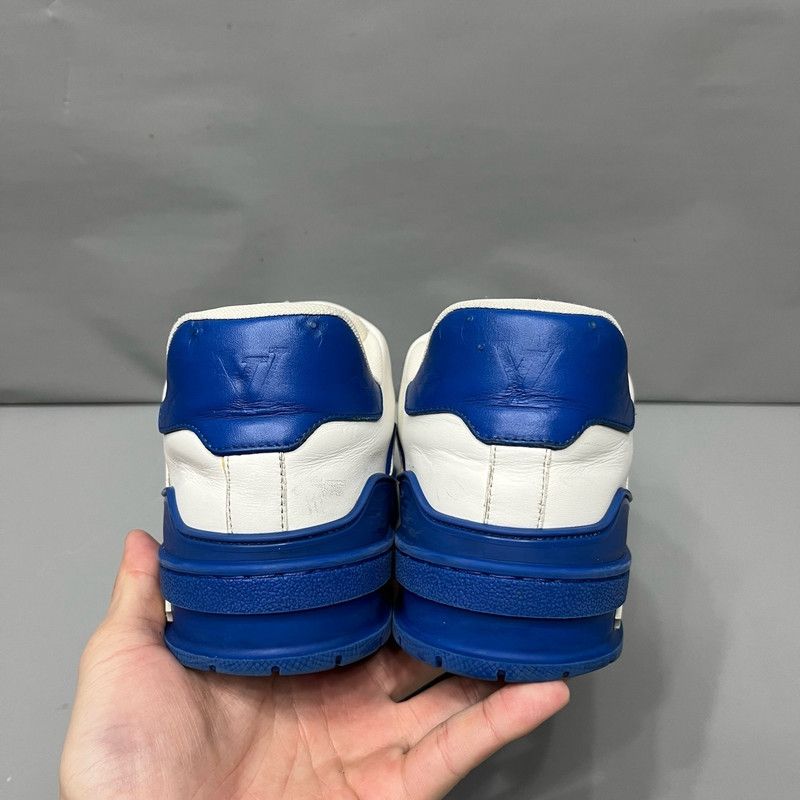 Louis Vuitton Louis Vuitton Trainer Sneakers in White and Blue 0079 Size US 8.5 / EU 41-42 - 5 Thumbnail
