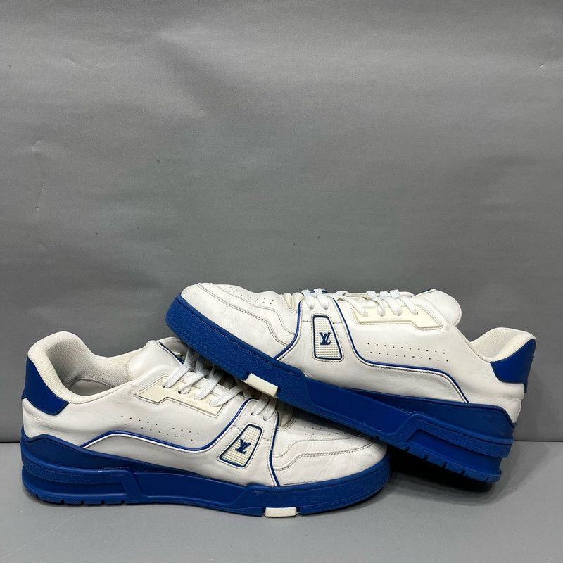 Louis Vuitton Louis Vuitton Trainer Sneakers in White and Blue 0079 Size US 8.5 / EU 41-42 - 2 Thumbnail