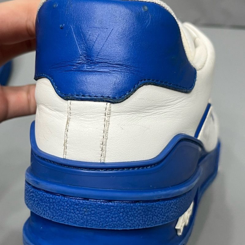 Louis Vuitton Louis Vuitton Trainer Sneakers in White and Blue 0079 Size US 8.5 / EU 41-42 - 19 Thumbnail