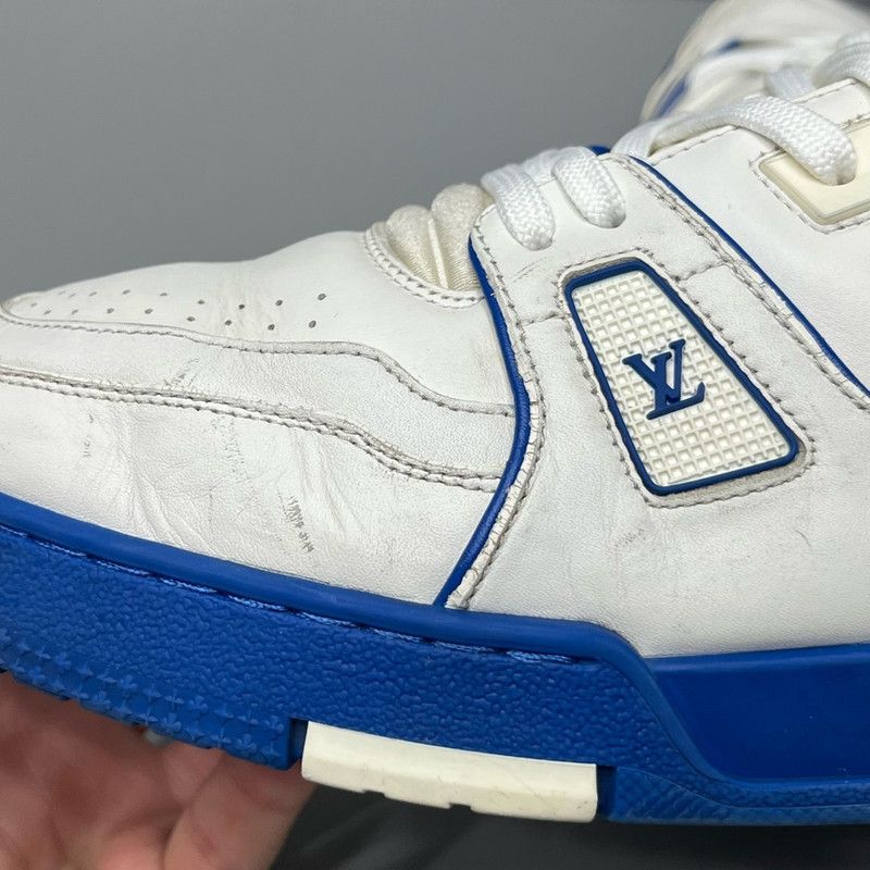 Louis Vuitton Louis Vuitton Trainer Sneakers in White and Blue 0079 Size US 8.5 / EU 41-42 - 16 Thumbnail