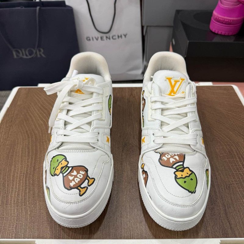 Louis Vuitton Nigo x Louis Vuitton White Trainer Sneakers 0079 Size US 8 / EU 41 - 2 Thumbnail