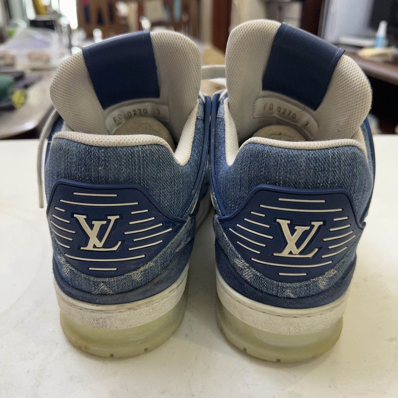 Louis Vuitton Louis Vuitton Blue Trainer Sneakers for Men 0079 Size US 8 / EU 41 - 3 Thumbnail