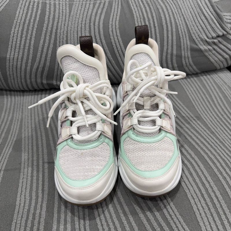 Louis Vuitton Louis Vuitton Archlight Sneakers in Pink and Green 0079 Size US 5.5 / EU 38 - 2 Thumbnail