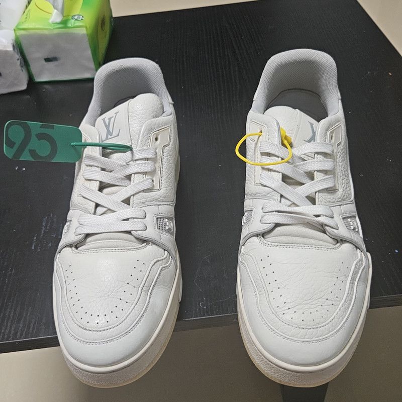 Louis Vuitton Louis Vuitton White Cement Low-Top Trainers 0079 Size US 8.5 / EU 41-42 - 2 Thumbnail