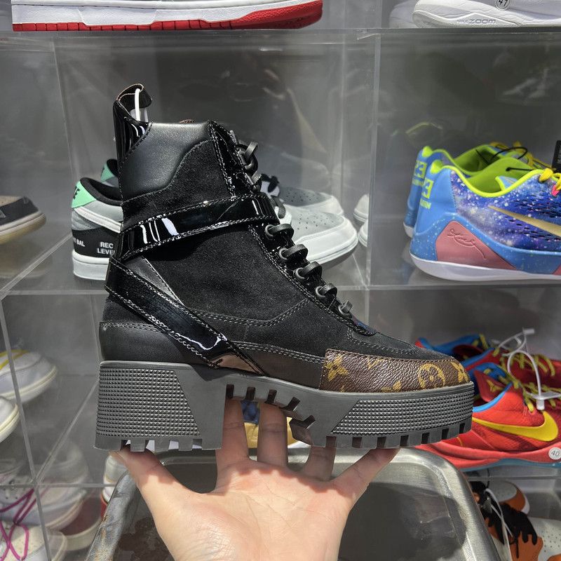 Louis Vuitton Louis Vuitton Black Monogram Mid-Calf Martin Boots 0079 Size US 6.5 / EU 39-40 - 9 Thumbnail