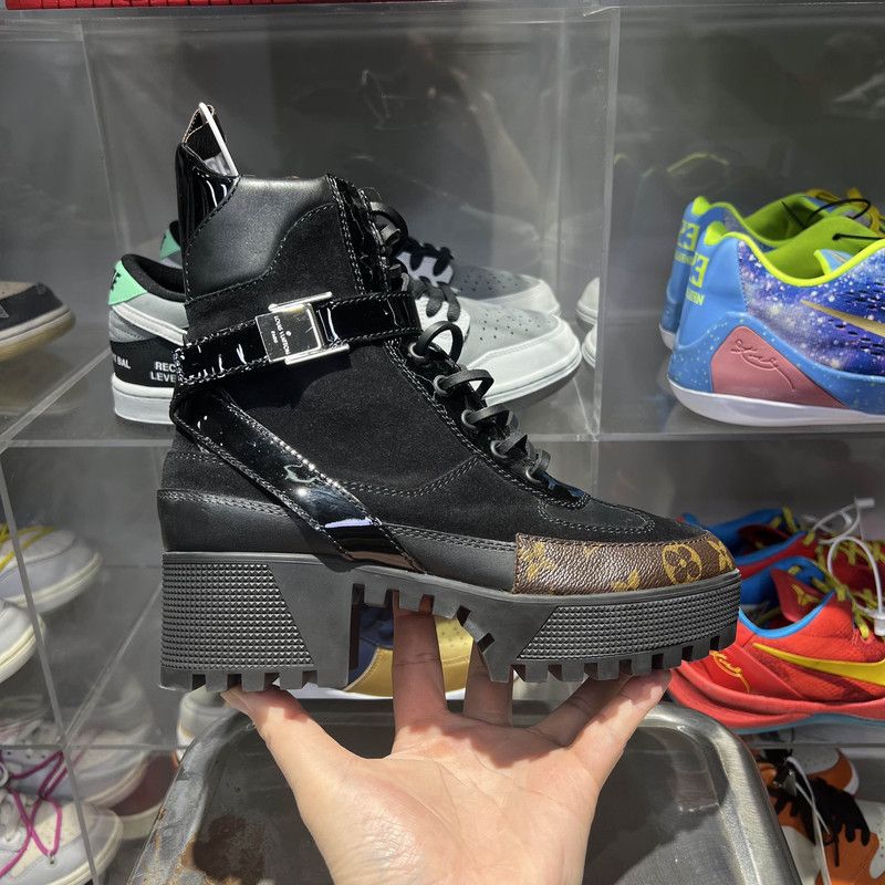 Louis Vuitton Louis Vuitton Black Monogram Mid-Calf Martin Boots 0079 Size US 6.5 / EU 39-40 - 7 Thumbnail