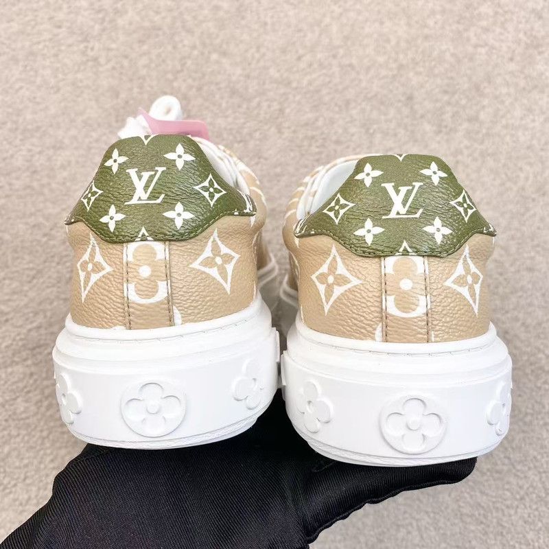 Louis Vuitton Louis Vuitton Low-Top Leather Sneakers in White/Brown 0079 Size US 5.5 / EU 38 - 5 Thumbnail