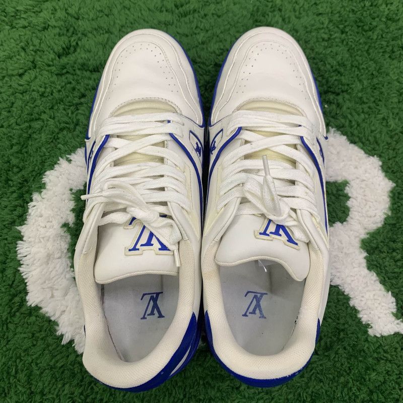 Louis Vuitton Louis Vuitton Trainer Sport Sneakers in White and Blue 0079 Size US 9.5 / EU 42-43 - 6 Thumbnail
