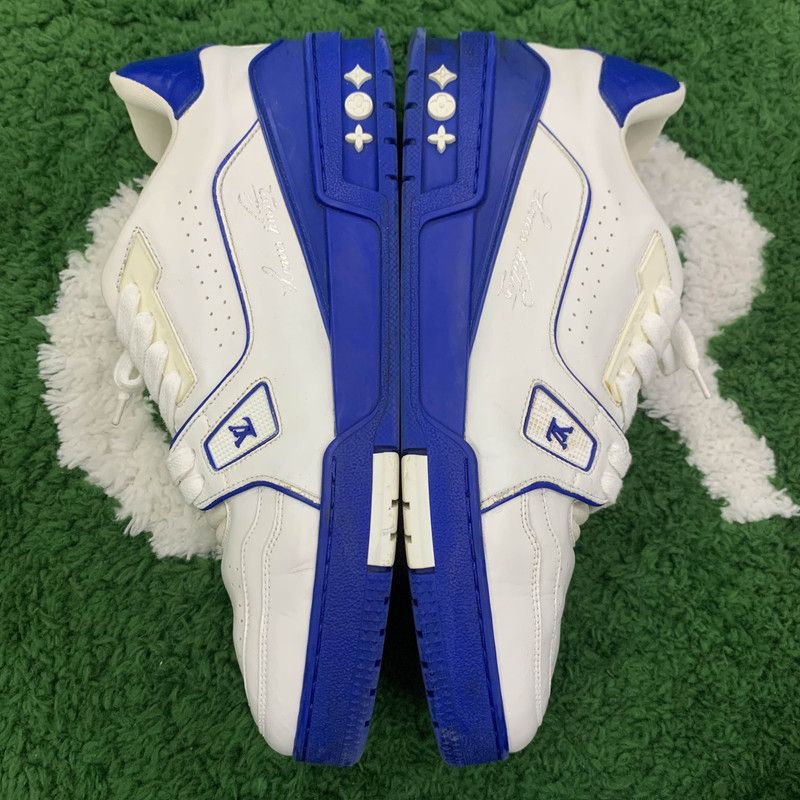 Louis Vuitton Louis Vuitton Trainer Sport Sneakers in White and Blue 0079 Size US 9.5 / EU 42-43 - 7 Thumbnail