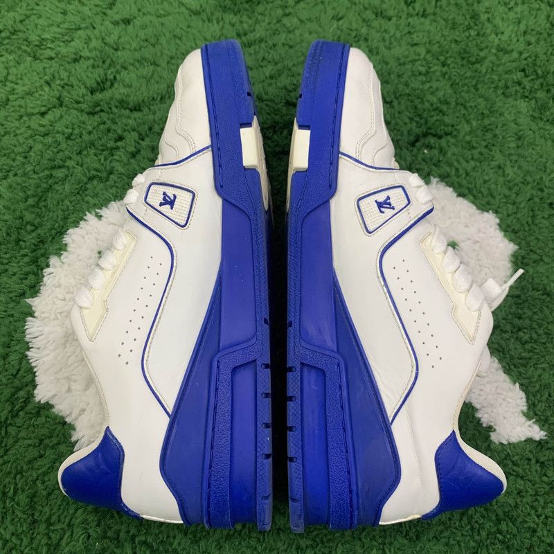 Louis Vuitton Louis Vuitton Trainer Sport Sneakers in White and Blue 0079 Size US 9.5 / EU 42-43 - 8 Thumbnail