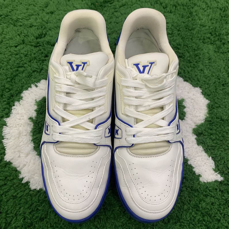 Louis Vuitton Louis Vuitton Trainer Sport Sneakers in White and Blue 0079 Size US 9.5 / EU 42-43 - 2 Thumbnail