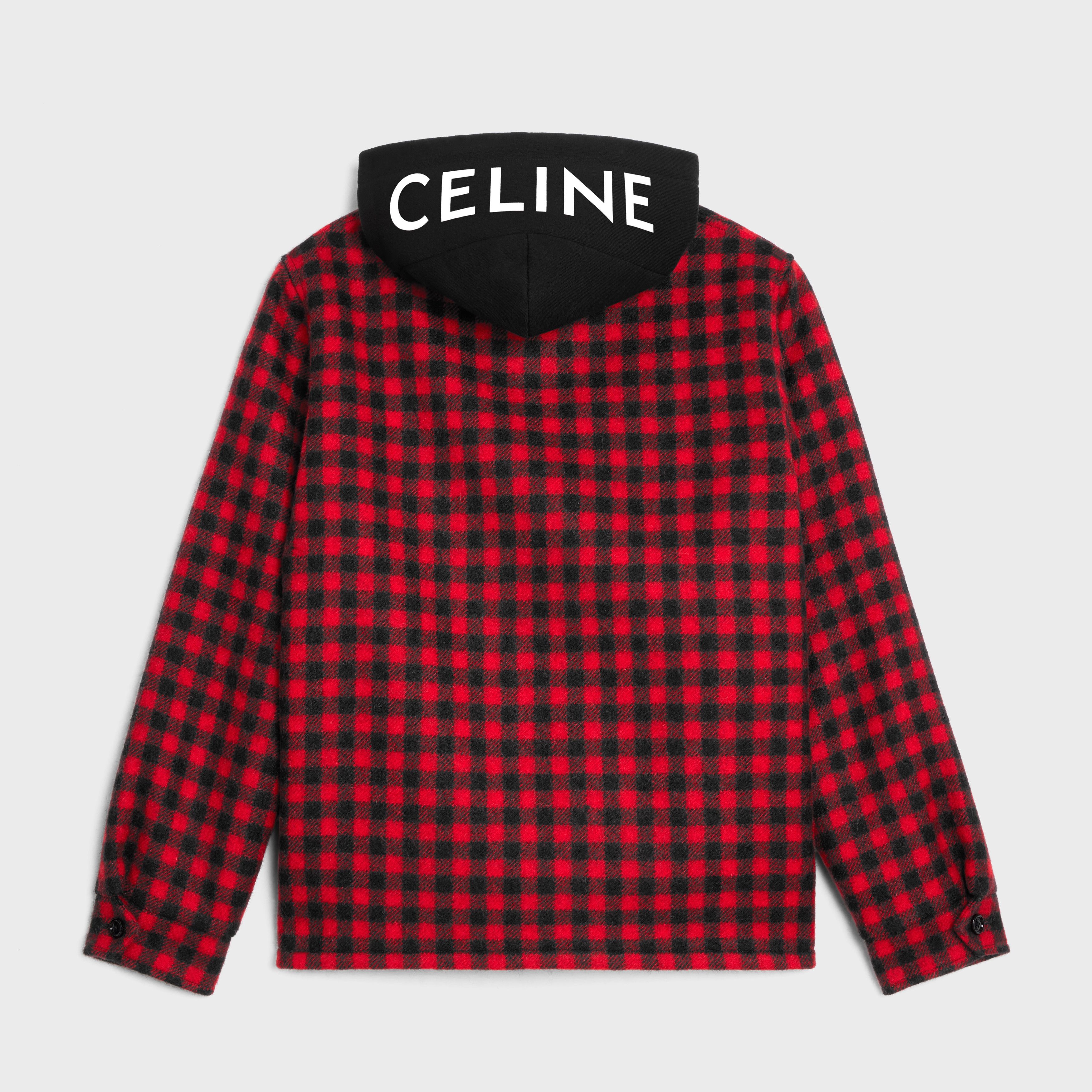 Celine hooded overshirt in checked wool Size US XL / EU 56 / 4 - 2 Thumbnail