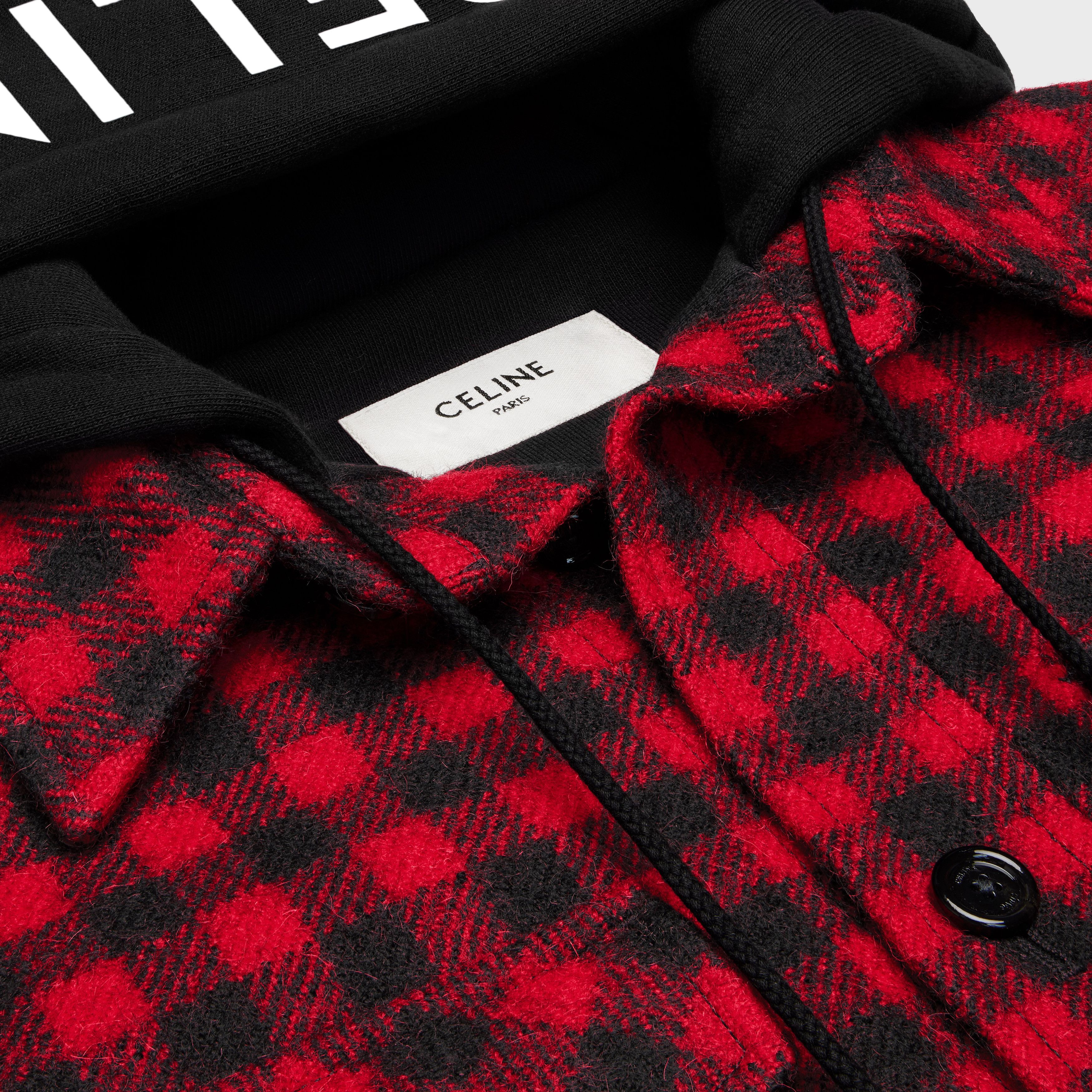 Celine hooded overshirt in checked wool Size US XXL / EU 58 / 5 - 3 Thumbnail