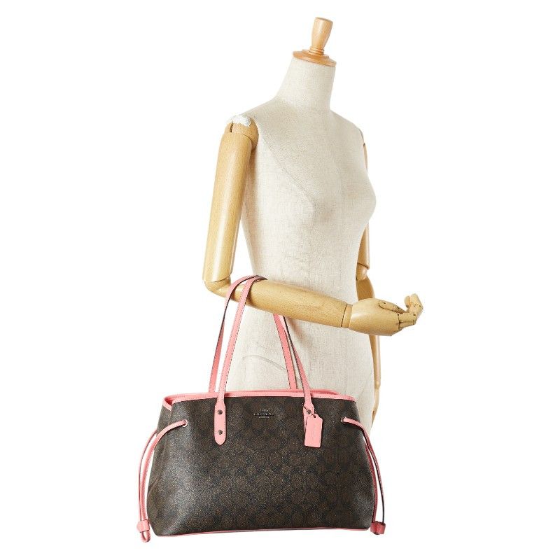 Coach Coach Coach Signature PVC Leather Tote Bag Leather Tote Bag F57842 Size ONE SIZE - 14 Thumbnail