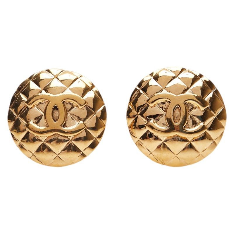 Chanel Chanel Chanel Coco Mark Matelasse Earrings Metal Earrings Size ONE SIZE - 2 Thumbnail