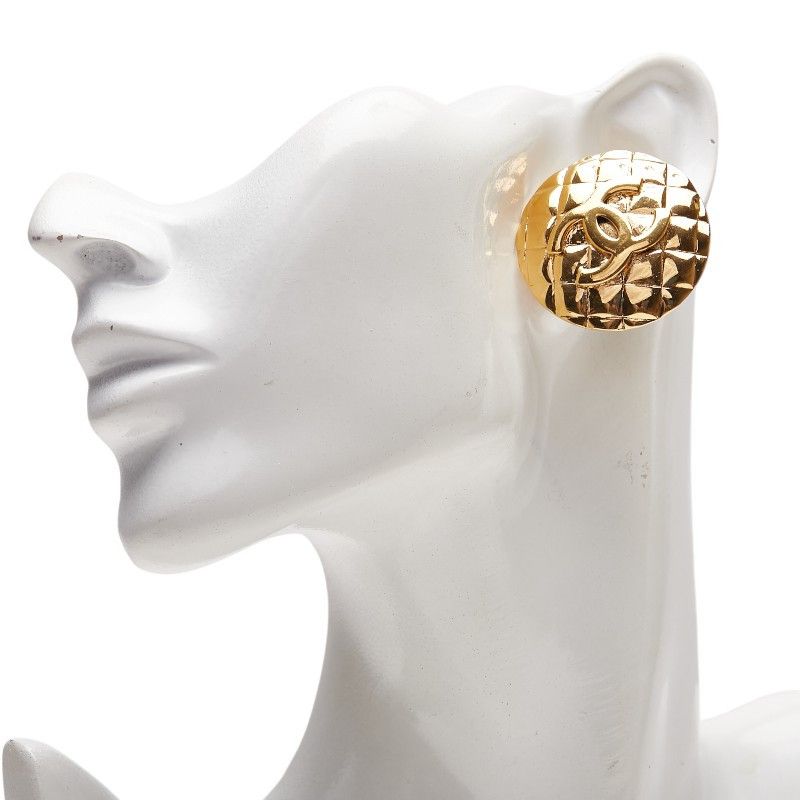 Chanel Chanel Chanel Coco Mark Matelasse Earrings Metal Earrings Size ONE SIZE - 6 Thumbnail