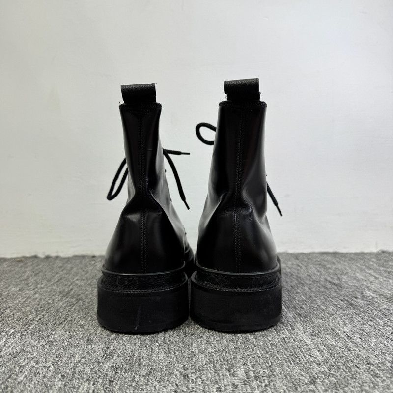 Louis Vuitton Louis Vuitton Black Leather Lace-Up Ankle Boots 0079 Size US 8.5 / EU 41-42 - 3 Thumbnail