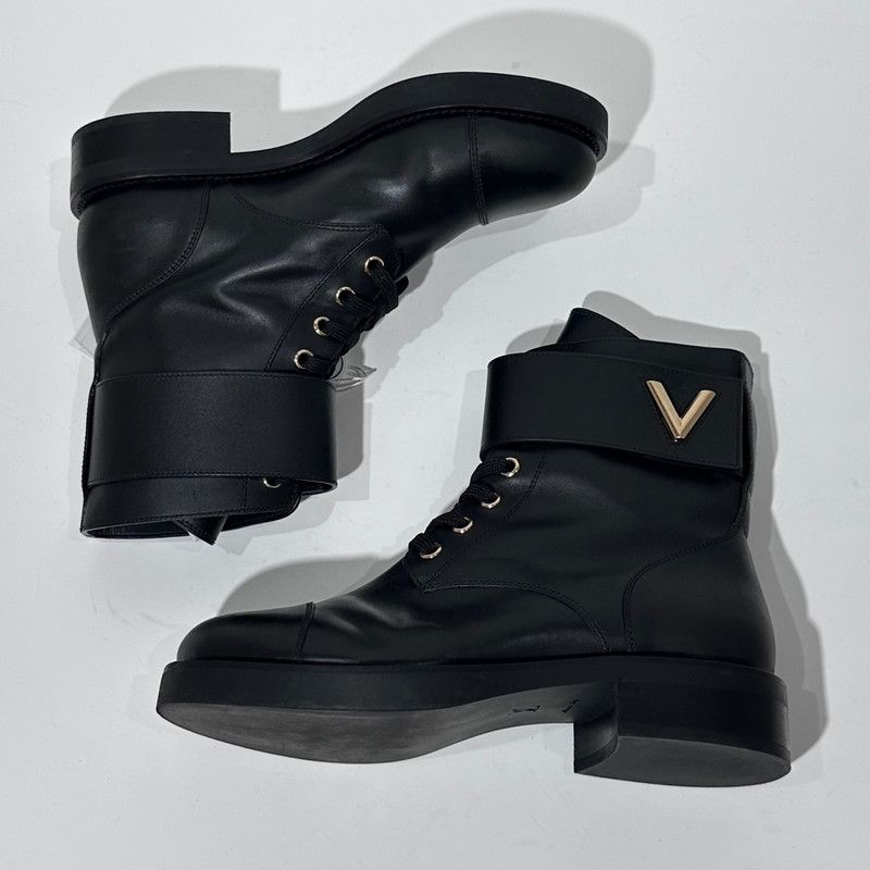 Louis Vuitton Louis Vuitton Black Lace-Up Ankle Boots 0079 Size US 6.5 / EU 39-40 - 4 Thumbnail