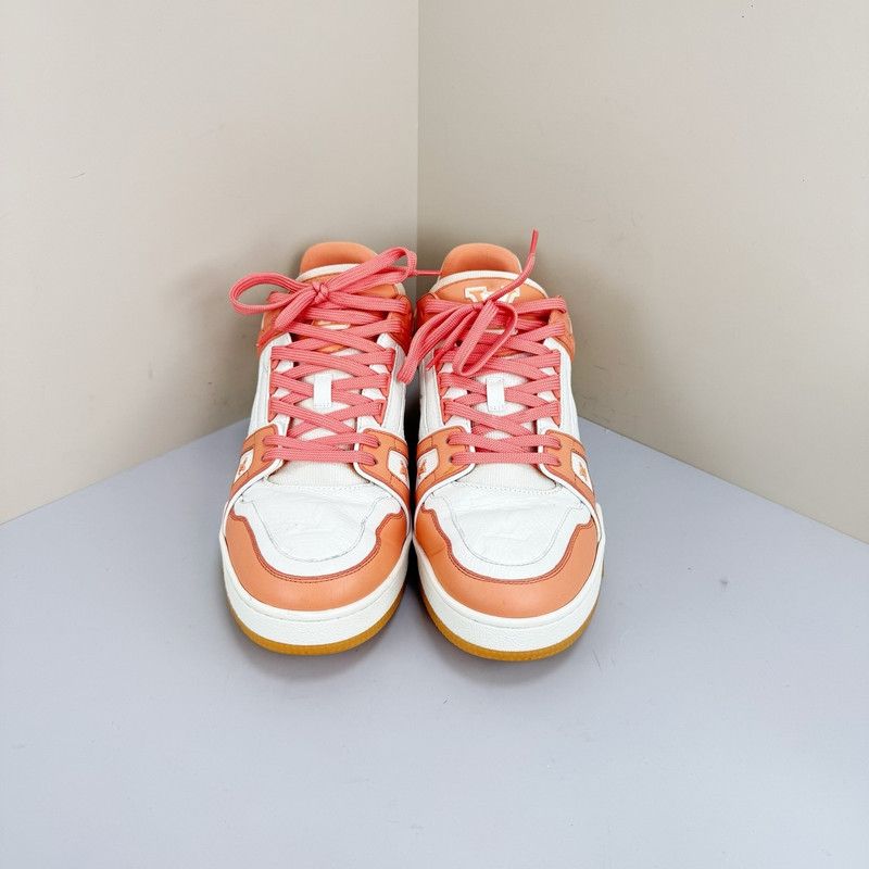 Louis Vuitton Louis Vuitton Trainer Leather Sneakers in Peach Pink 0079 Size US 8.5 / EU 41-42 - 2 Thumbnail