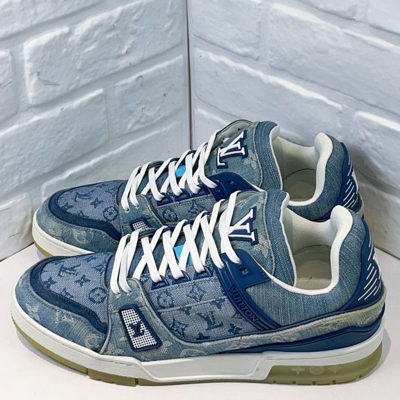 Louis Vuitton Louis Vuitton Blue Denim Low-Top Fashion Sneakers 0079 Size US 9.5 / EU 42-43 - 2 Thumbnail
