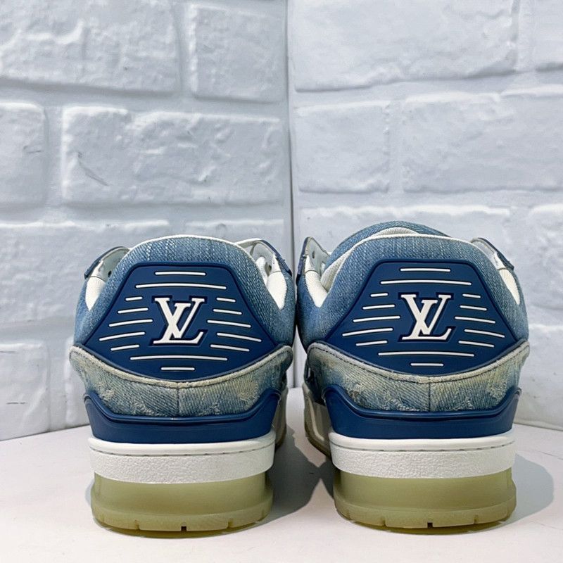 Louis Vuitton Louis Vuitton Blue Denim Low-Top Fashion Sneakers 0079 Size US 9.5 / EU 42-43 - 4 Thumbnail
