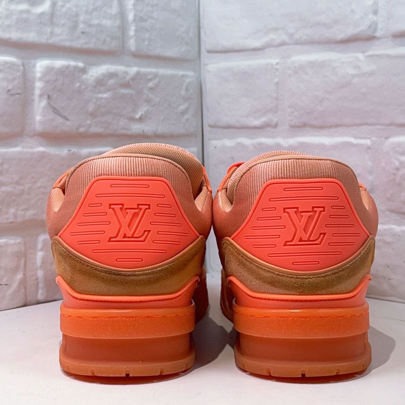Louis Vuitton Virgil Abloh x Louis Vuitton Orange Trainer Sneakers 0079 Size US 8 / EU 41 - 4 Thumbnail