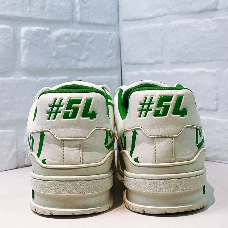 Louis Vuitton Louis Vuitton Green White Trainer Low-Top Sneakers 0079 Size US 9.5 / EU 42-43 - 3 Thumbnail