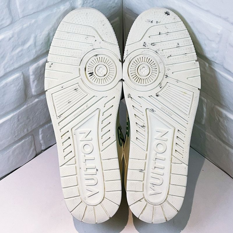 Louis Vuitton Louis Vuitton Green White Trainer Low-Top Sneakers 0079 Size US 9.5 / EU 42-43 - 4 Thumbnail